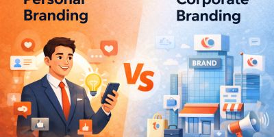 Personal Branding vs Corporate Branding: Apa Bedanya & Kenapa Keduanya Krusial di Digital Marketing 2026
