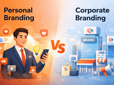 Personal Branding vs Corporate Branding: Apa Bedanya & Kenapa Keduanya Krusial di Digital Marketing 2026