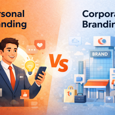 Personal Branding vs Corporate Branding: Apa Bedanya & Kenapa Keduanya Krusial di Digital Marketing 2026