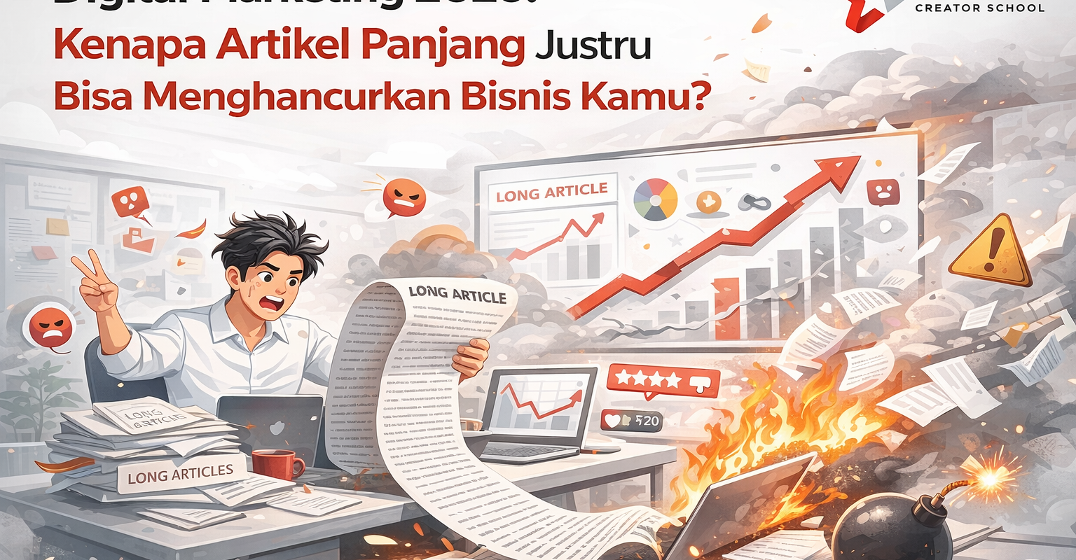 Digital Marketing 2026 Kenapa Artikel Panjang Justru Bisa Menghancurkan Bisnis Kamu