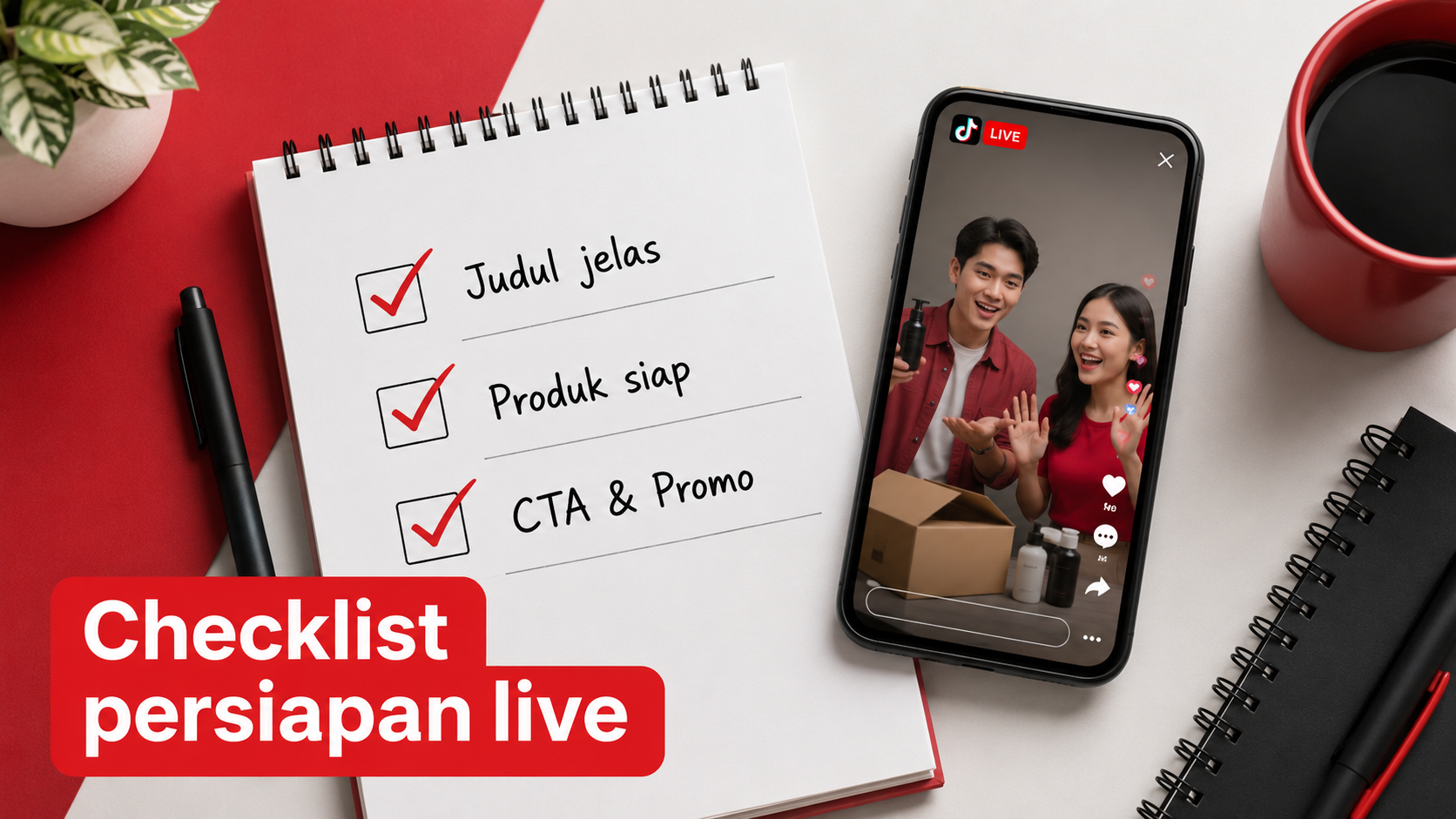 Checklist malam sebelum live: tiga langkah praktis | live shopping