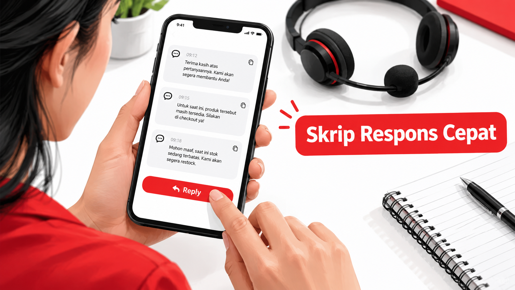 Contoh skrip respons cepat untuk live chat | live shopping