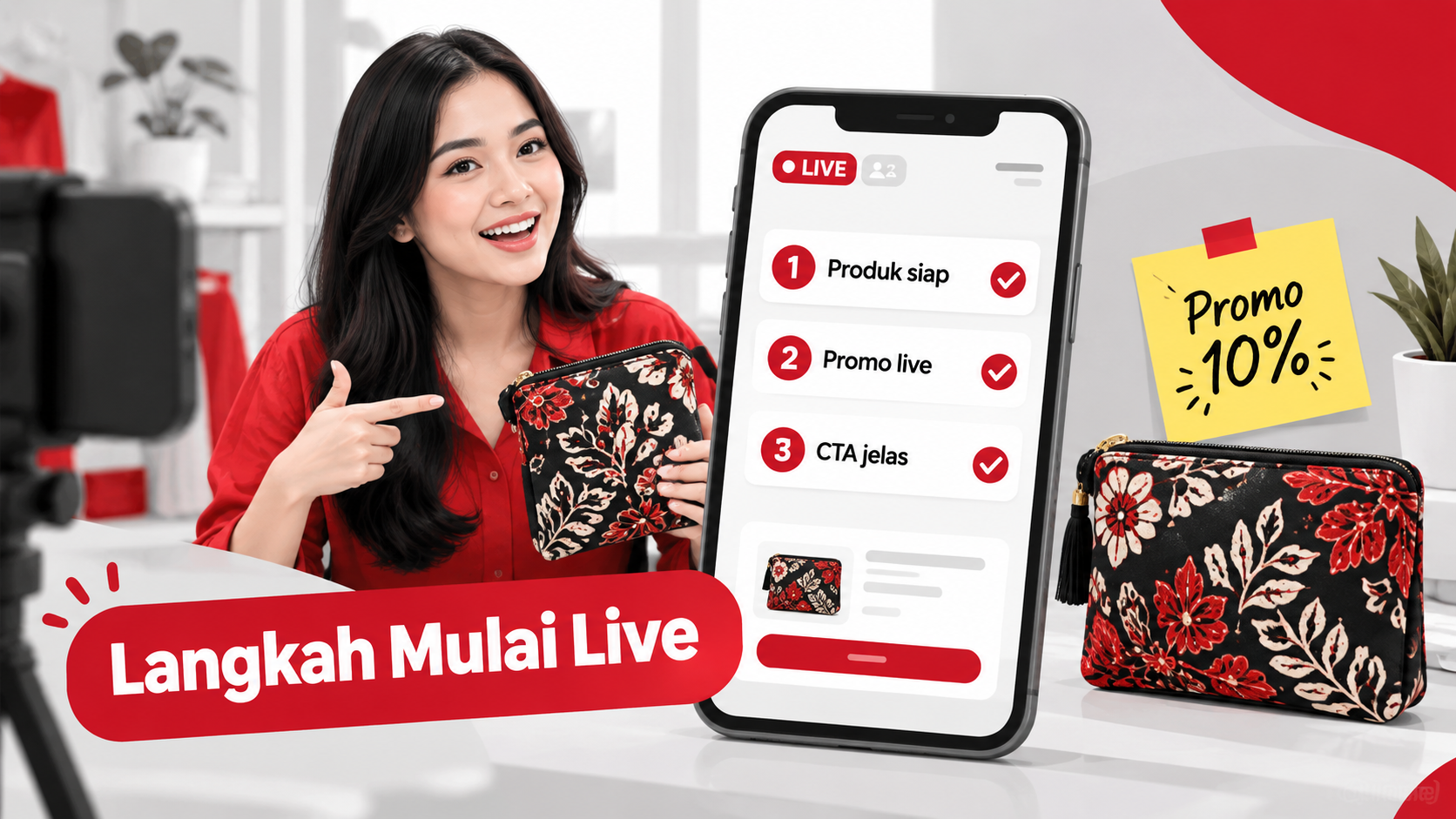 Checklist cepat untuk sesi live pertama online shop | live shopping