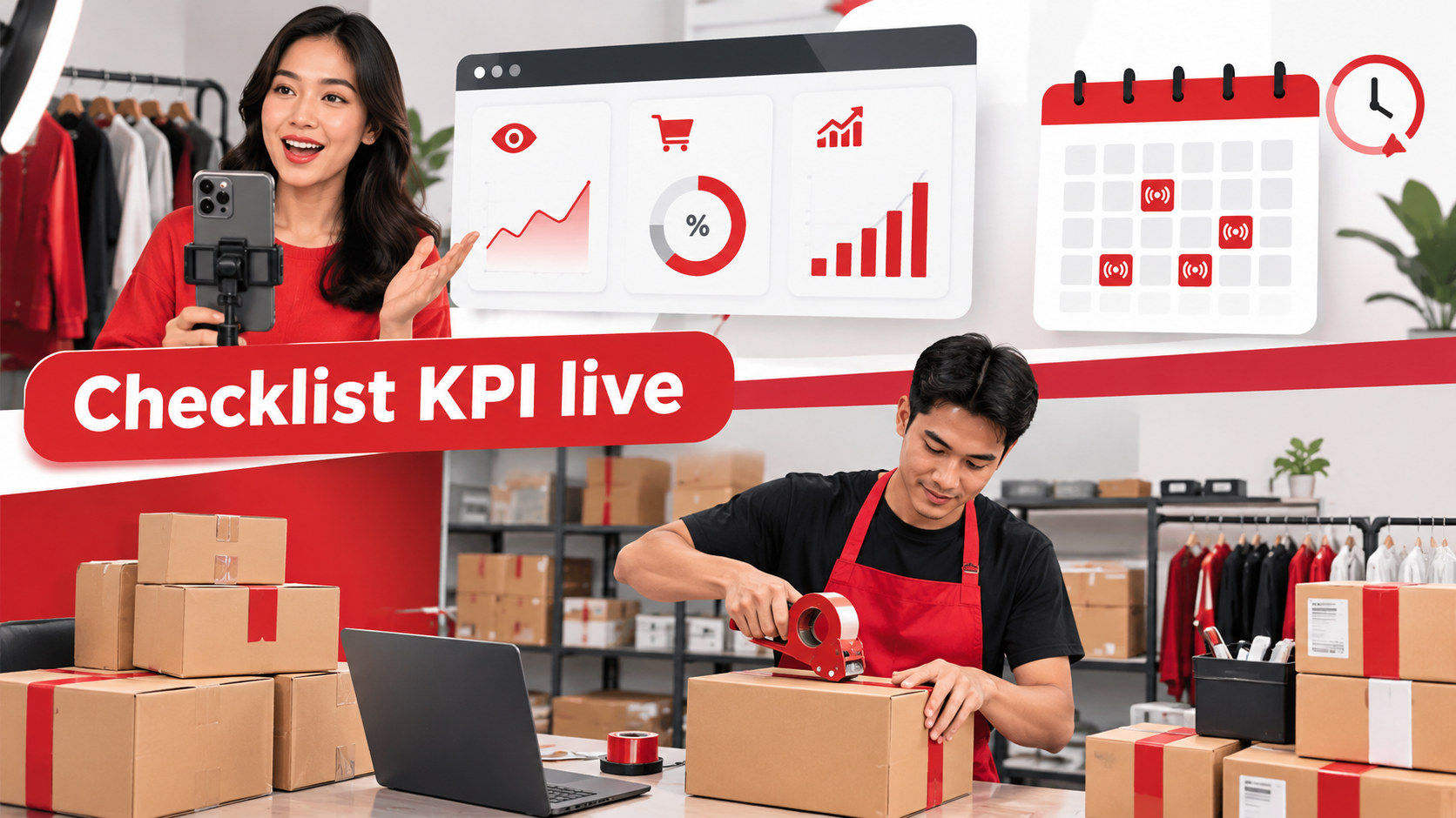 Dashboard KPI dan kesiapan fulfillment untuk rutinitas live shopping