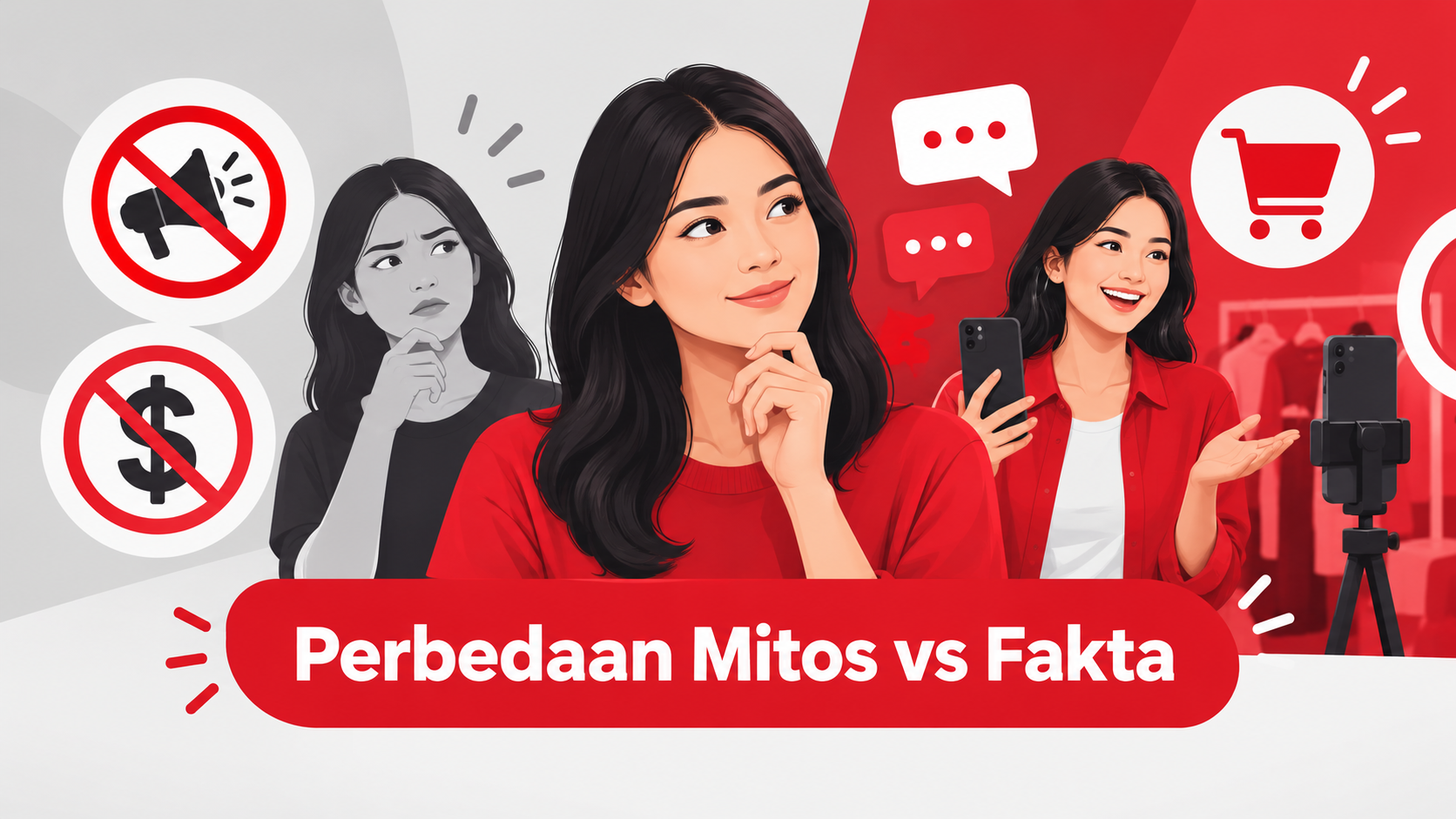 Visual ringkas: mitos yang sering muncul vs fakta yang penting untuk UMKM | live shopping